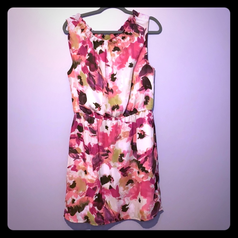Ann Taylor Floral Elastic Waist Dress